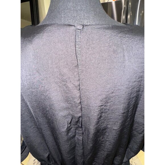 New Whimseygoth Fairygoth Sofia Jeans Lace Empire waist Satin Midi Dress Black - Picture 10 of 12